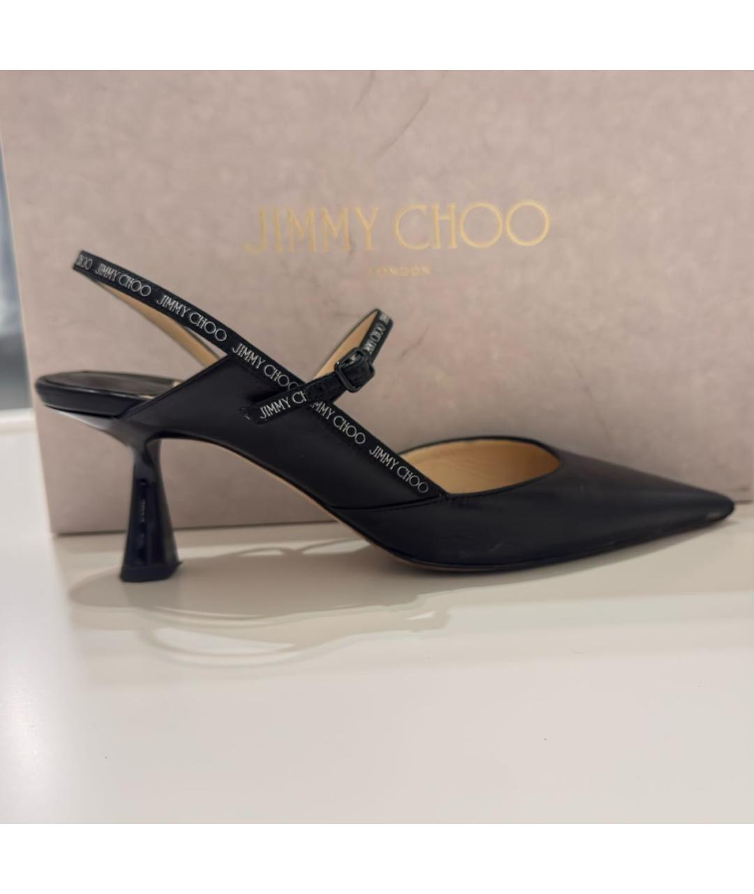 JIMMY CHOO Черные кожаные туфли, фото 5