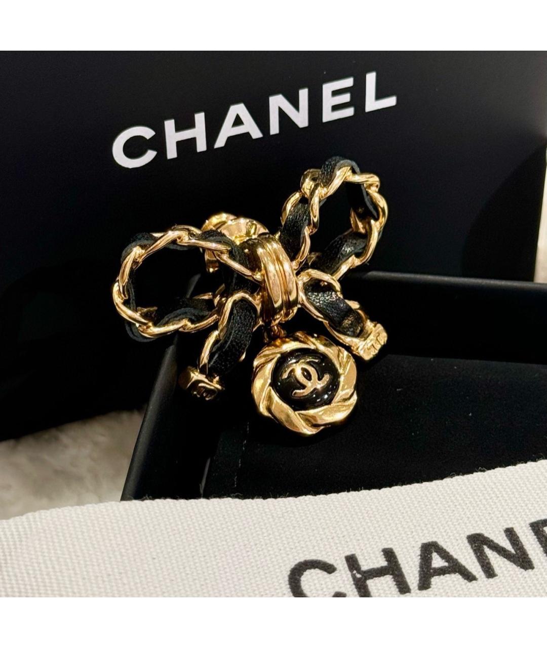 CHANEL Черная брошь, фото 4