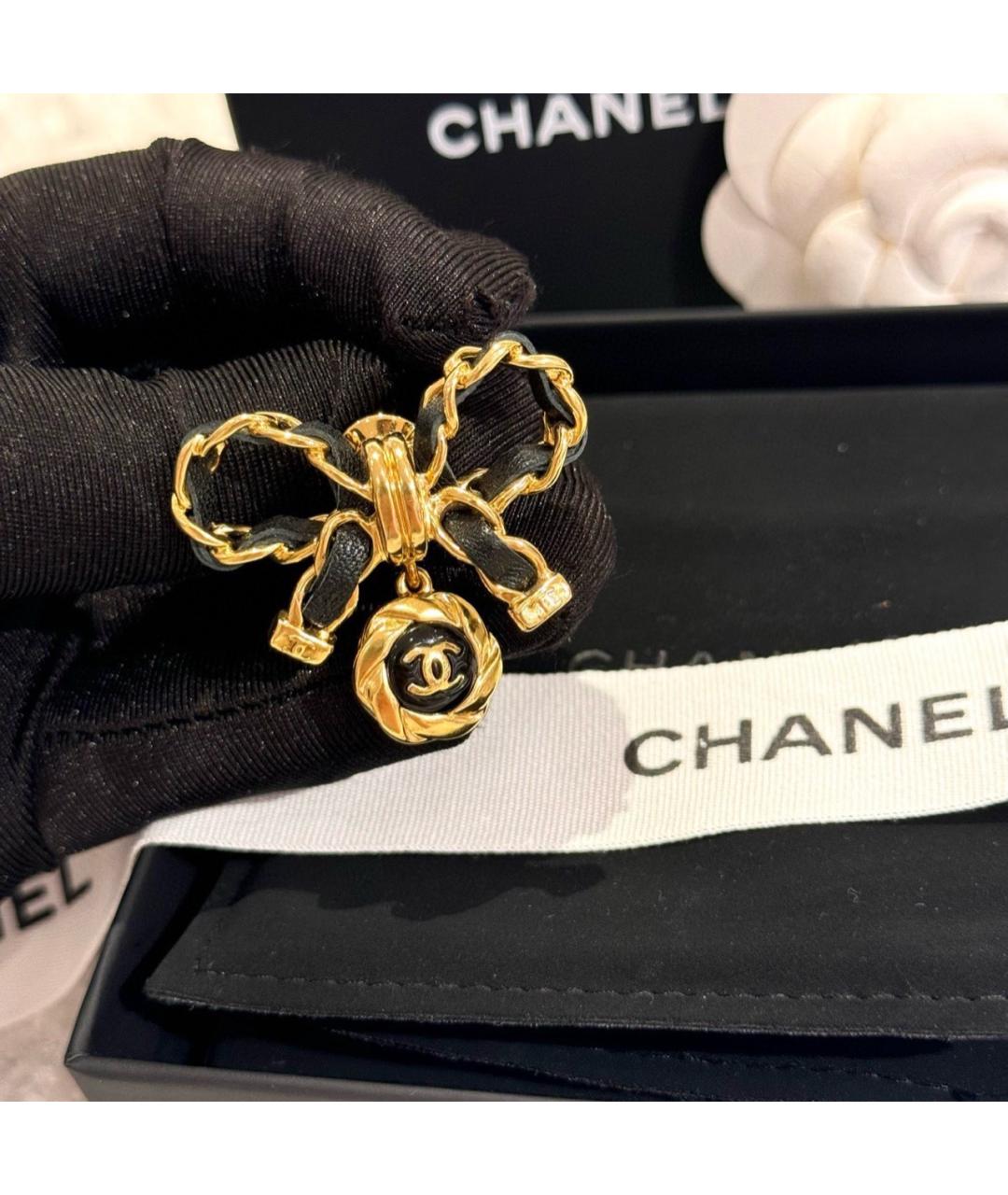 CHANEL Черная брошь, фото 2