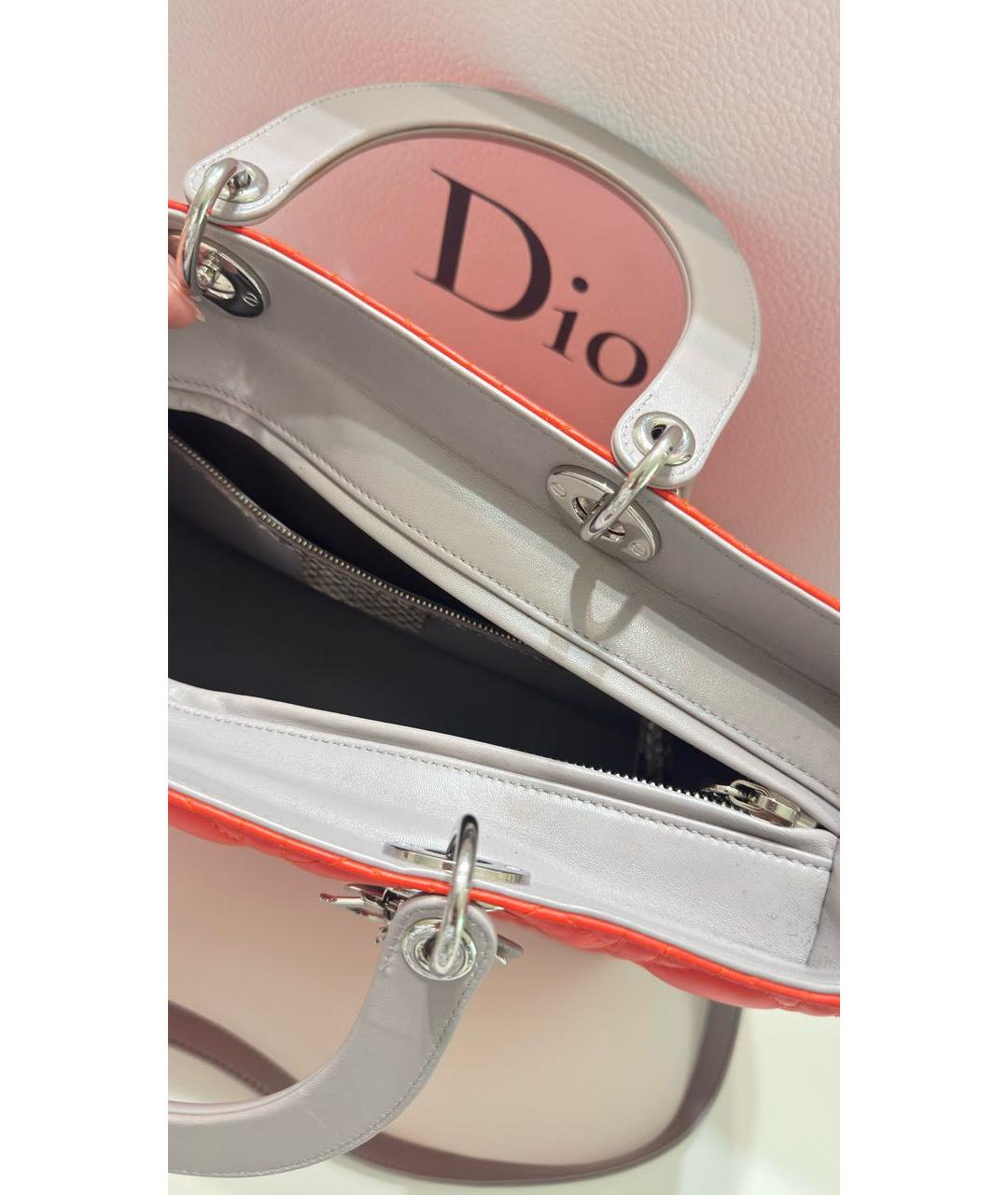 CHRISTIAN DIOR Коралловая сумка с короткими ручками из экзотической кожи, фото 3