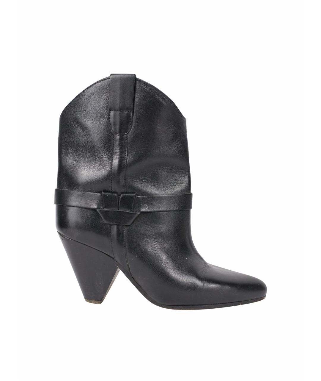 ISABEL MARANT Черные кожаные полусапоги, фото 1