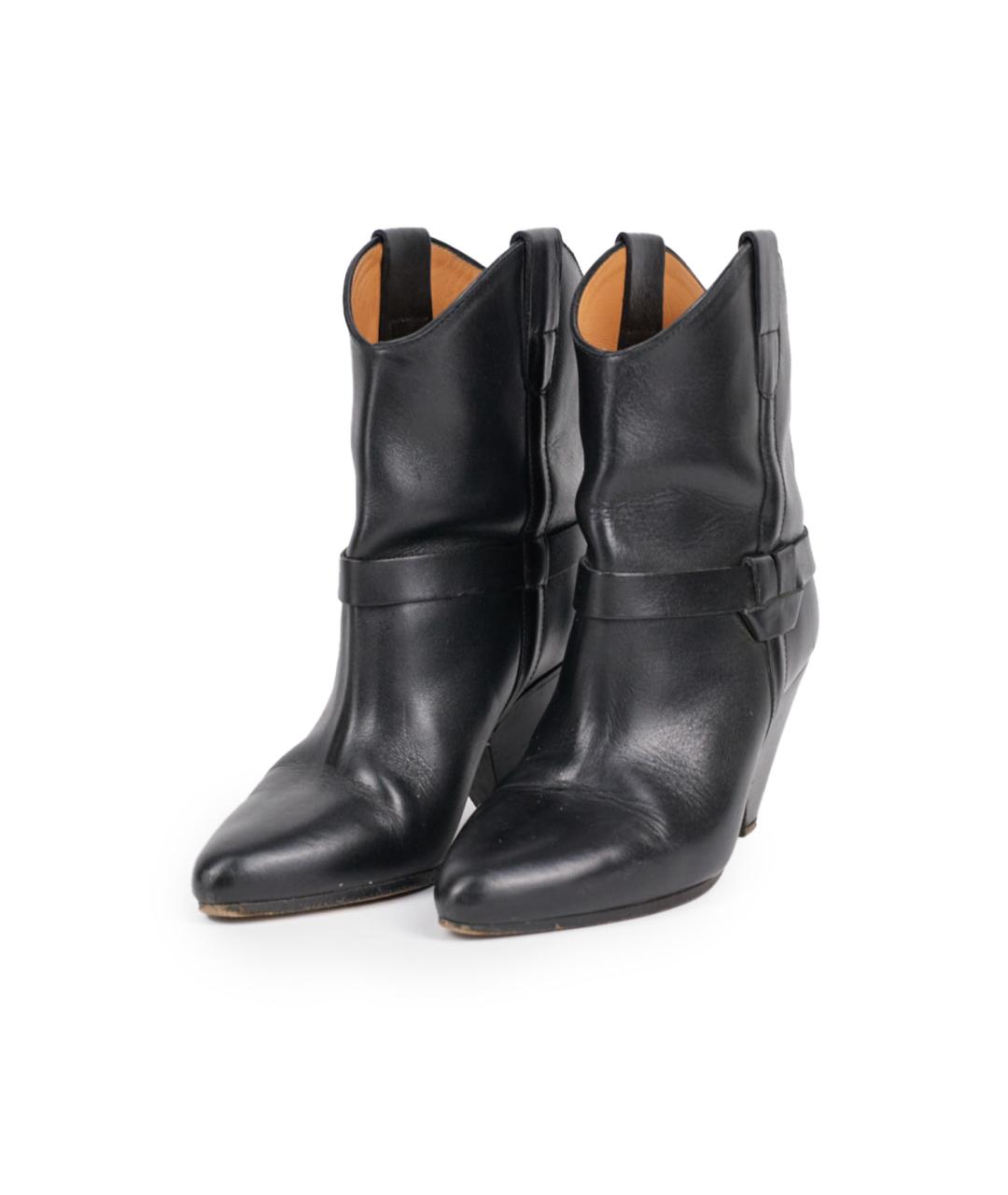 ISABEL MARANT Черные кожаные полусапоги, фото 5