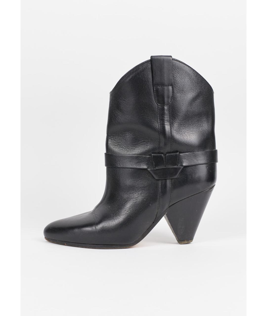 ISABEL MARANT Черные кожаные полусапоги, фото 6