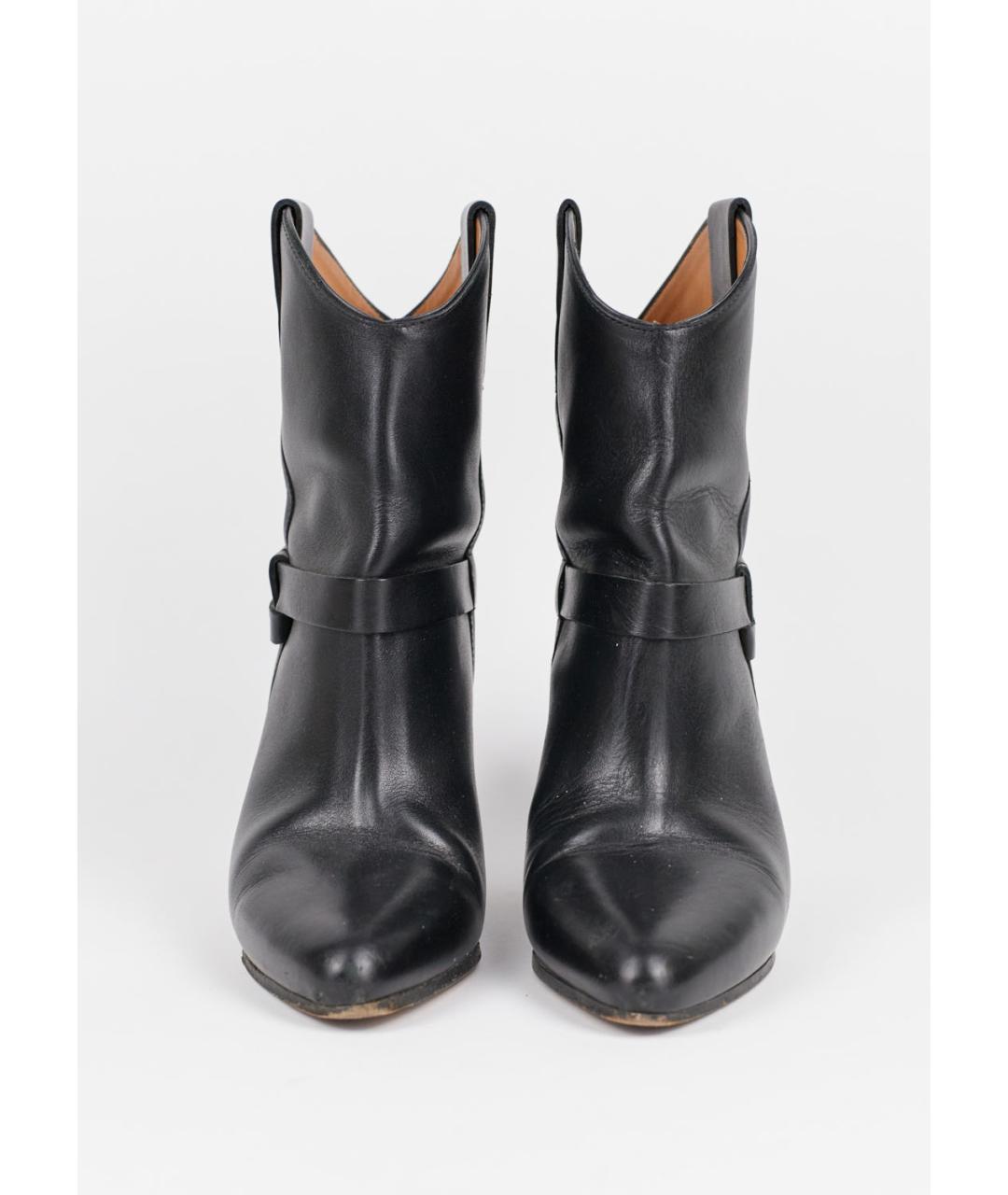 ISABEL MARANT Черные кожаные полусапоги, фото 2