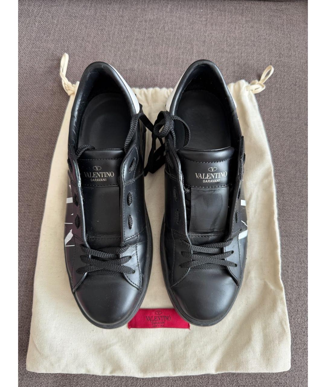 VALENTINO Черные кожаные кеды, фото 6