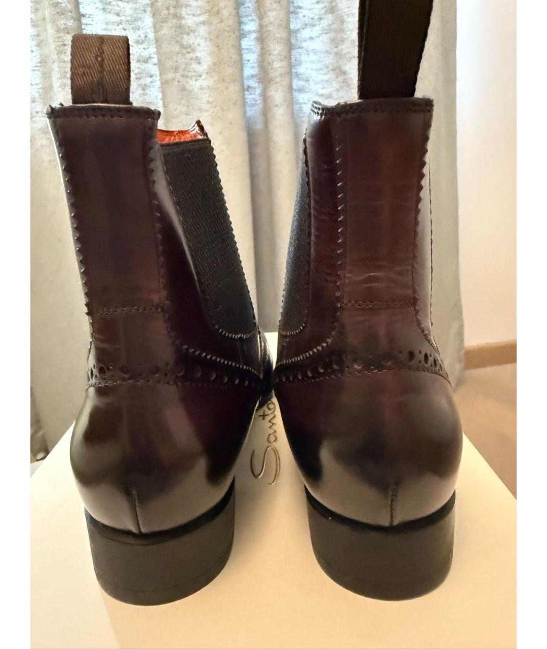 SANTONI Коричневые кожаные ботинки, фото 3