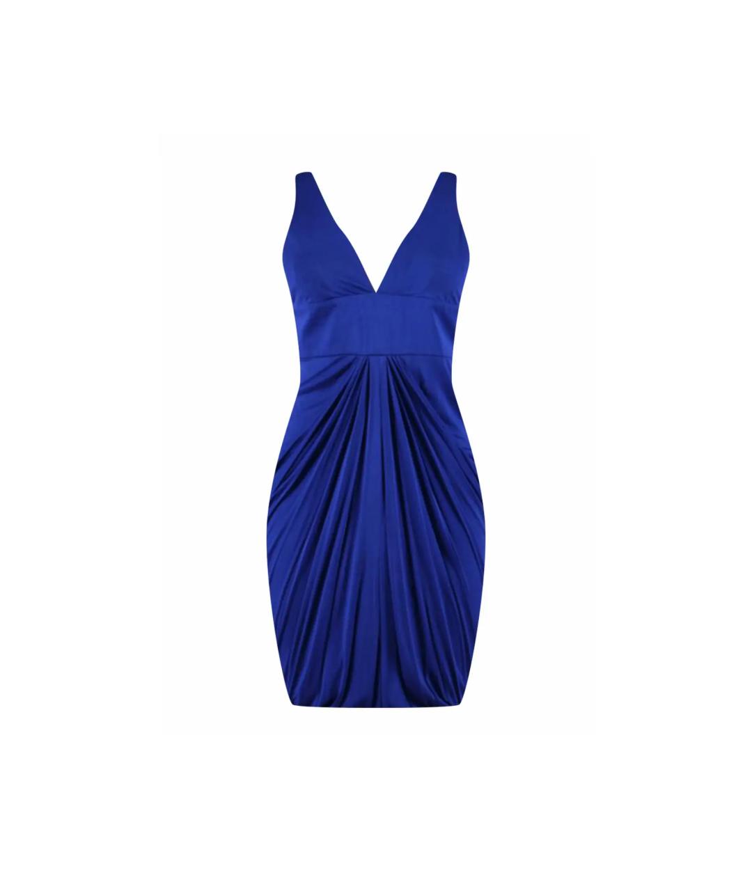 VERSACE Синее вискозное повседневное платье, фото 1
