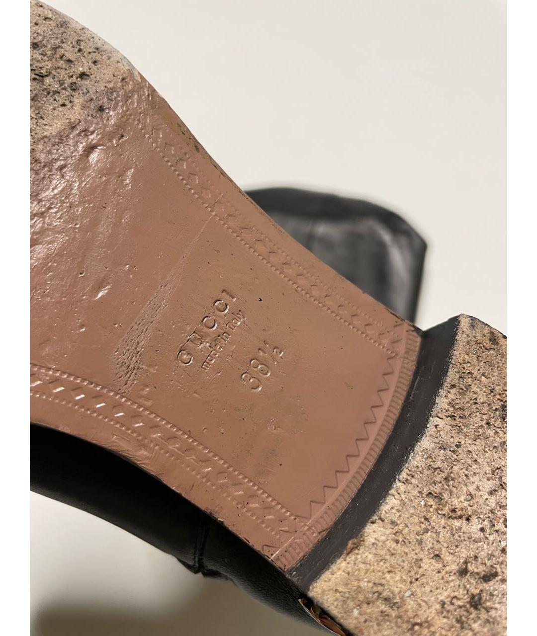 GUCCI Черные кожаные сапоги, фото 5