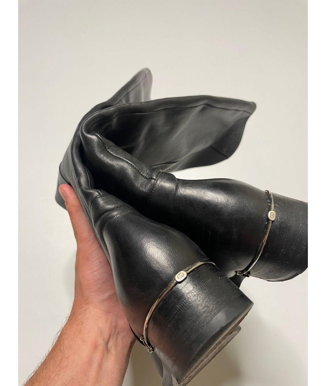 GUCCI Черные кожаные сапоги, фото 3