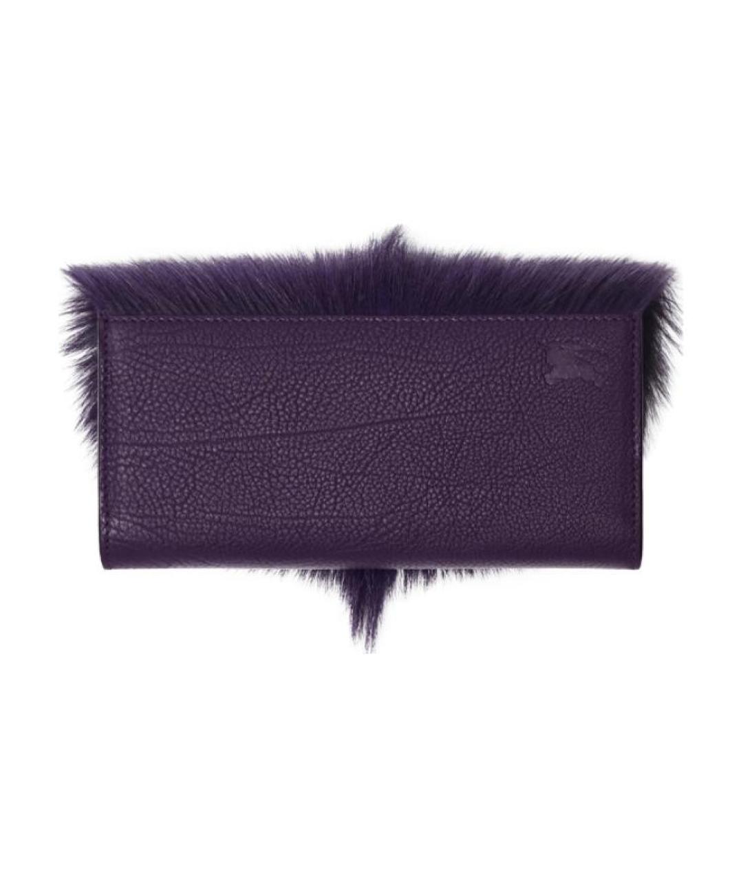 BURBERRY Фиолетовый кожаный кошелек, фото 1
