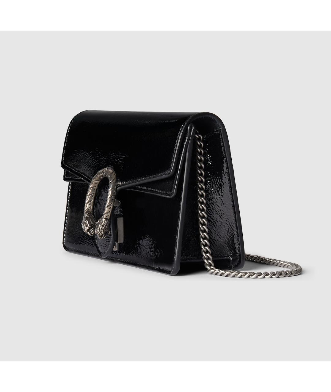 GUCCI Черная сумка через плечо из лакированной кожи, фото 2