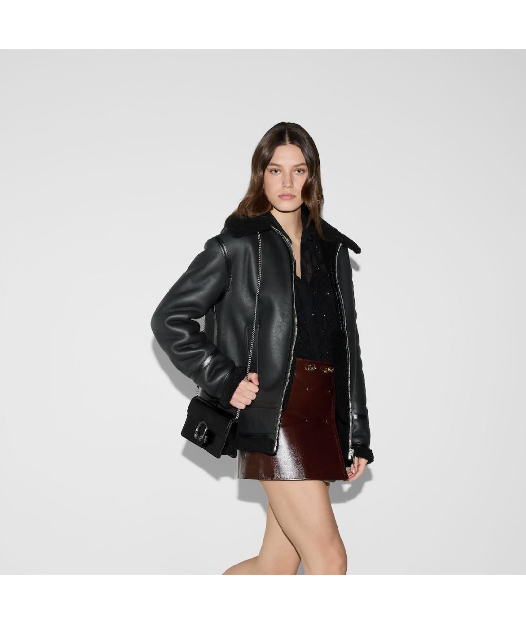 GUCCI Черная сумка через плечо из лакированной кожи, фото 3