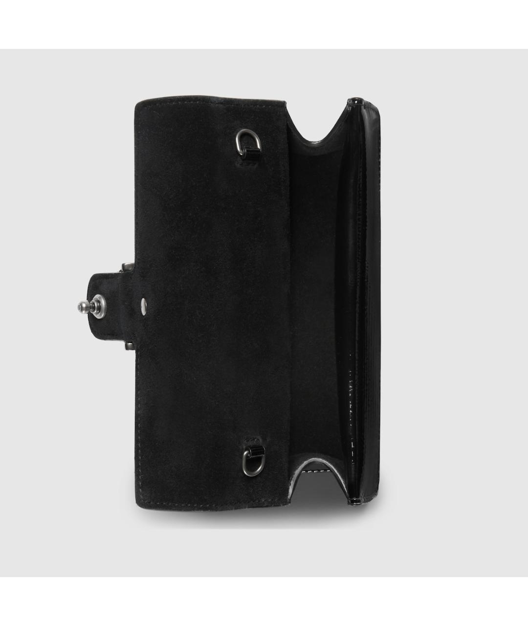 GUCCI Черная сумка через плечо из лакированной кожи, фото 7