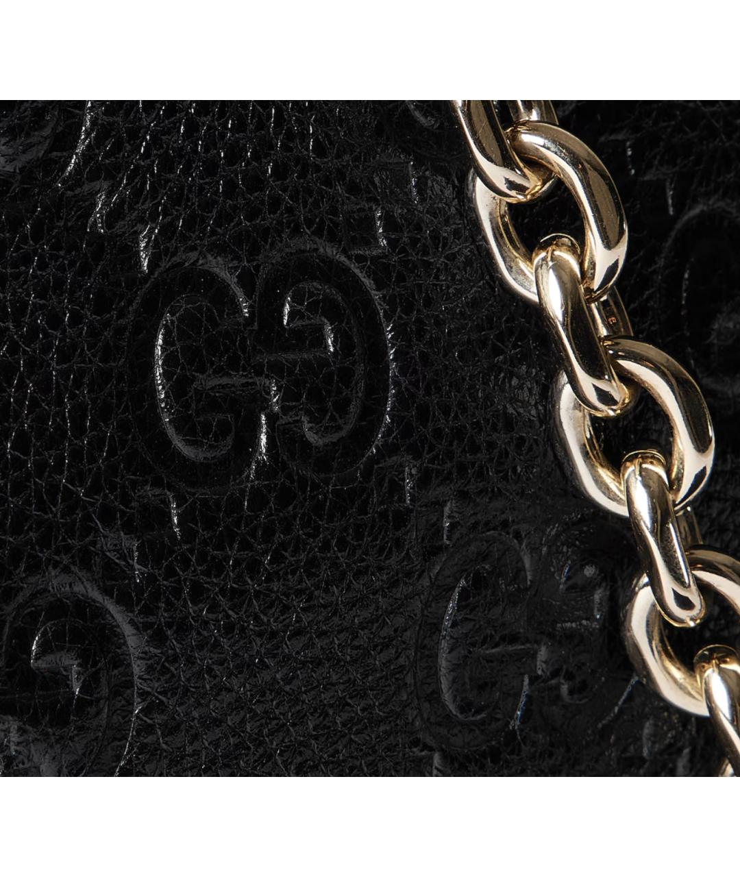 GUCCI Черная кожаная сумка через плечо, фото 5