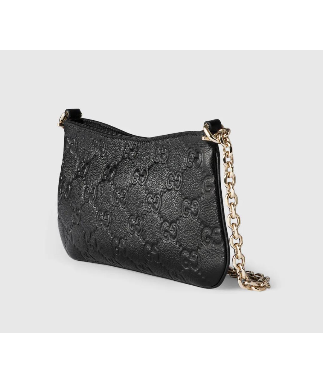 GUCCI Черная кожаная сумка через плечо, фото 2