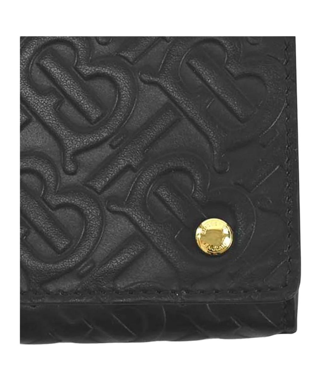 BURBERRY Черный кожаный кошелек, фото 3