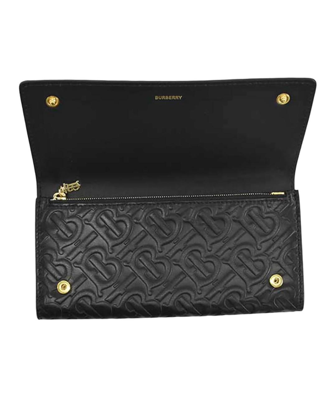 BURBERRY Черный кожаный кошелек, фото 2