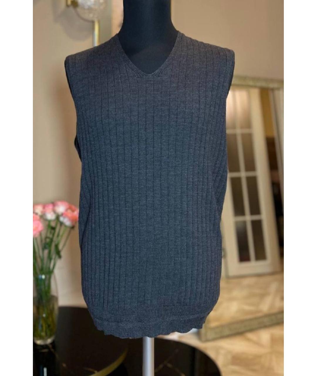 CORNELIANI Серая шерстяная жилетка, фото 9