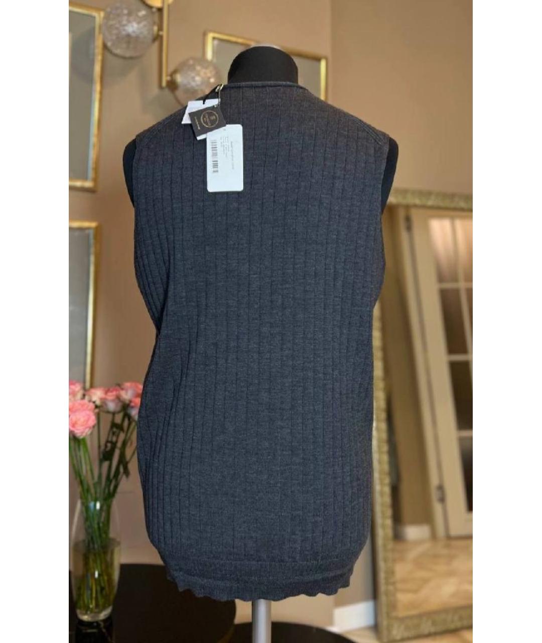 CORNELIANI Серая шерстяная жилетка, фото 2