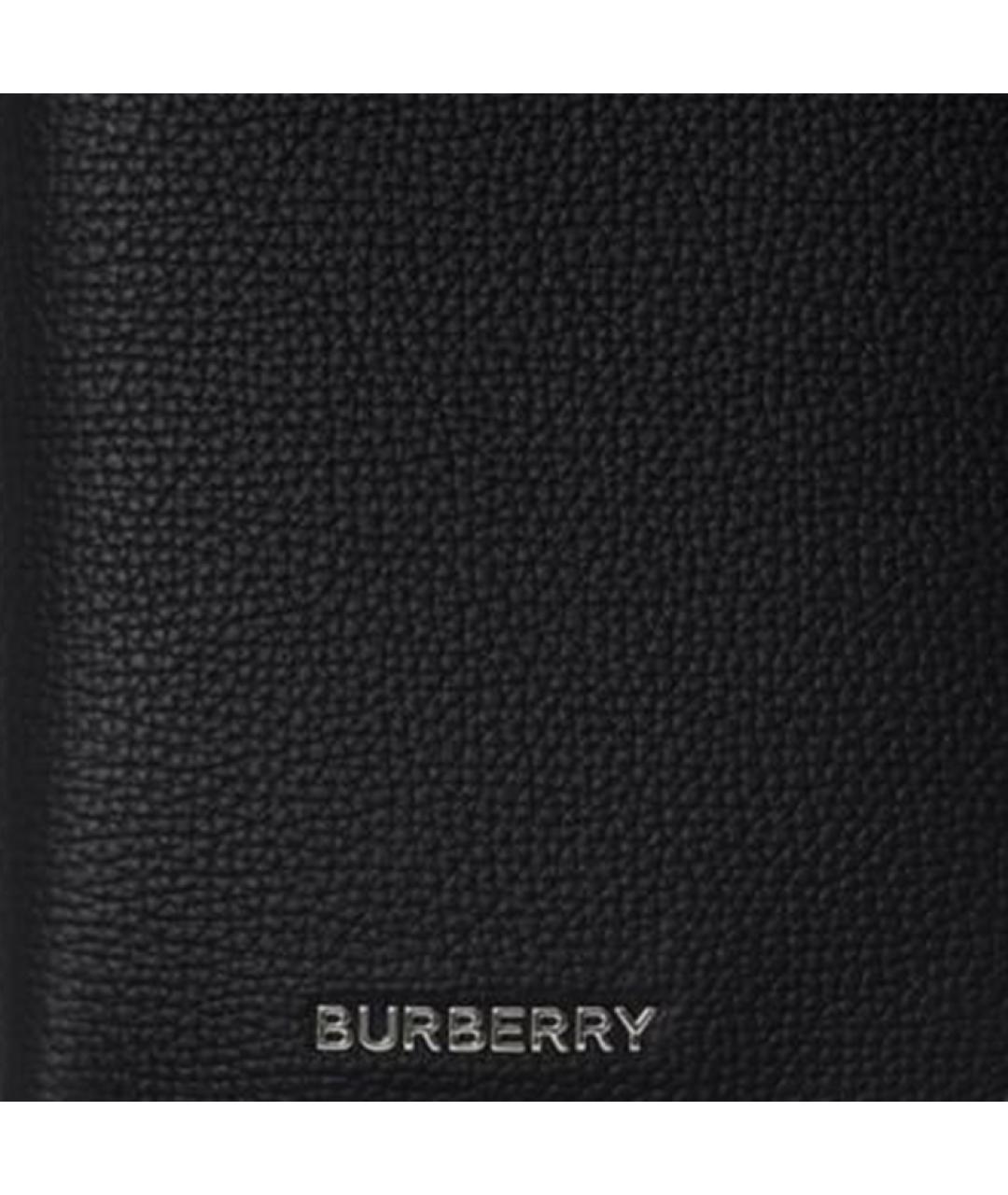 BURBERRY Черный кожаный кошелек, фото 5