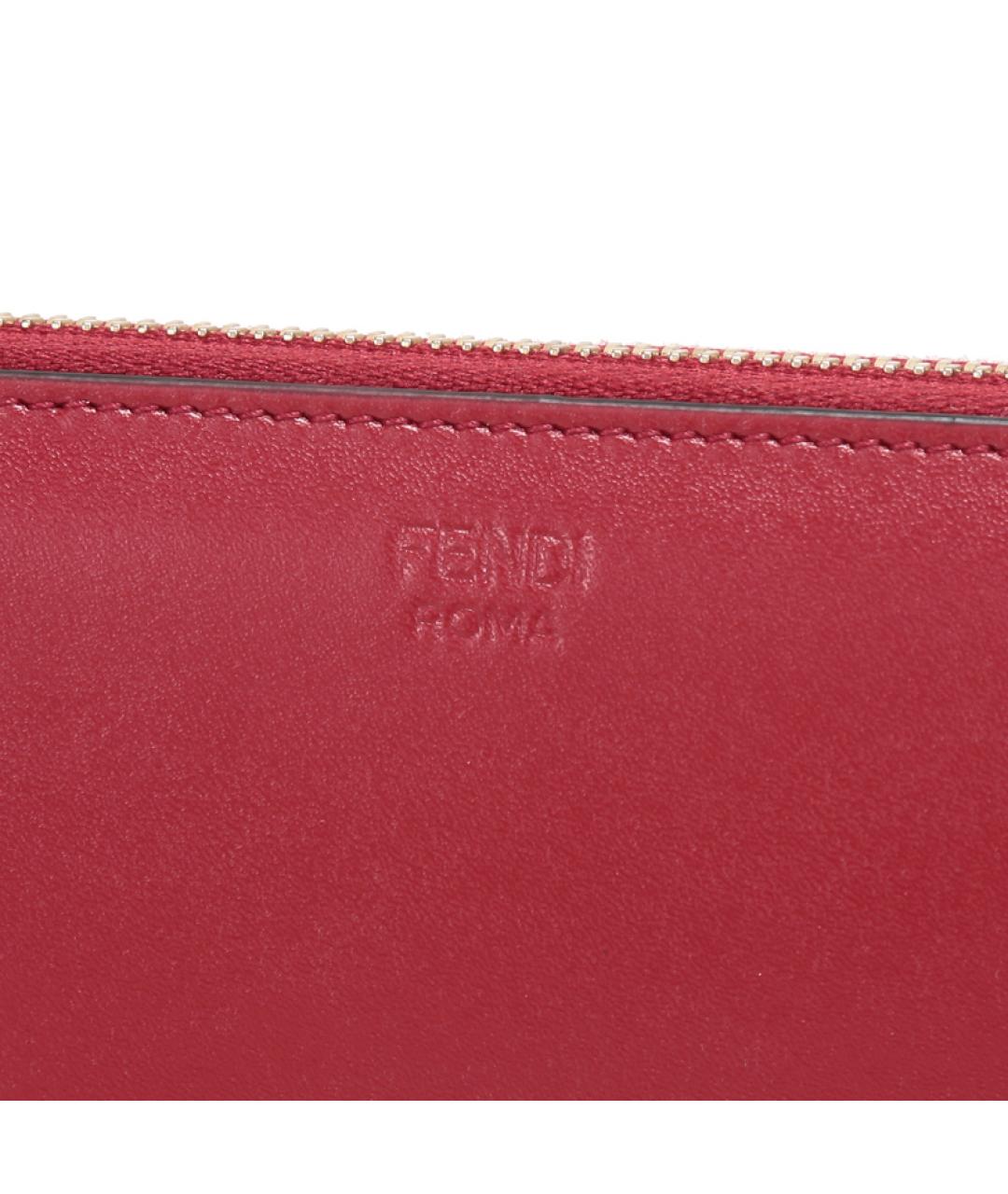 FENDI Красный кожаный кошелек, фото 6