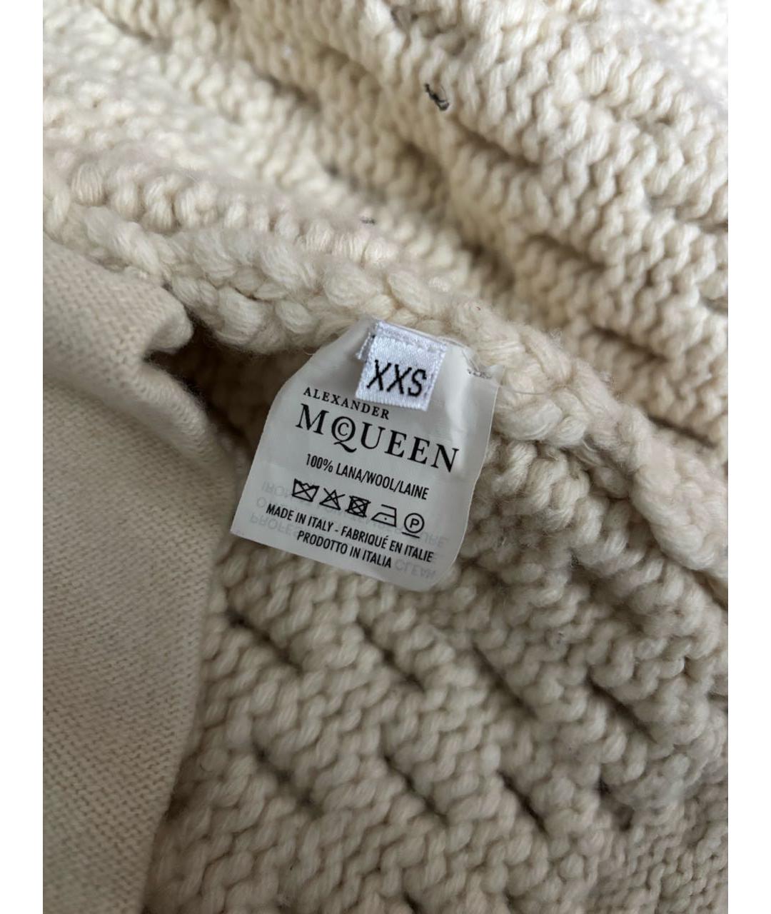 ALEXANDER MCQUEEN Бежевый шерстяной кардиган, фото 5