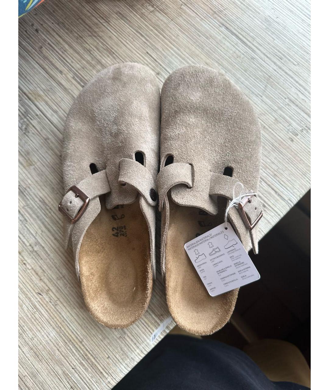 BIRKENSTOCK Бежевые замшевые сандалии, фото 3