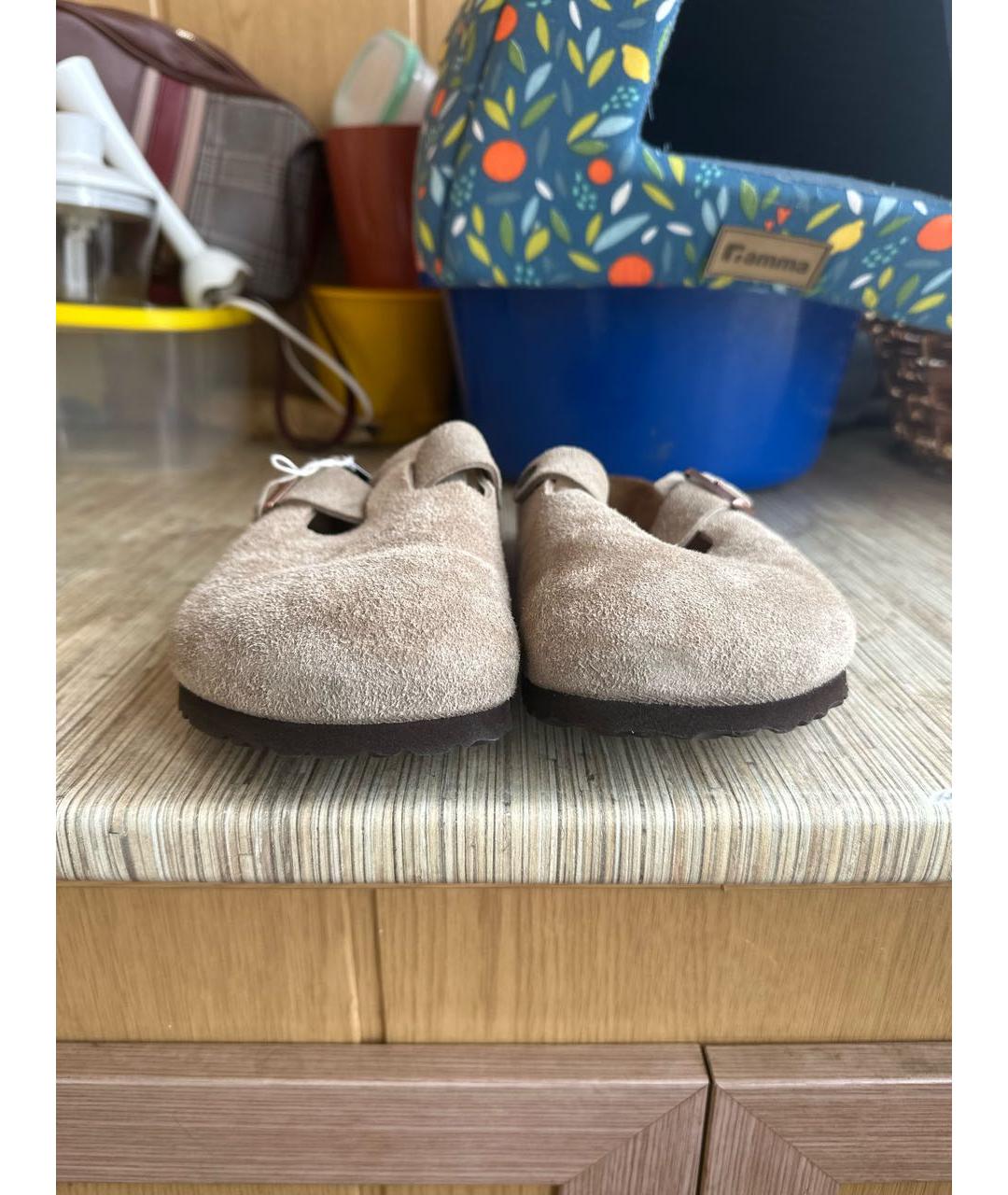 BIRKENSTOCK Бежевые замшевые сандалии, фото 2