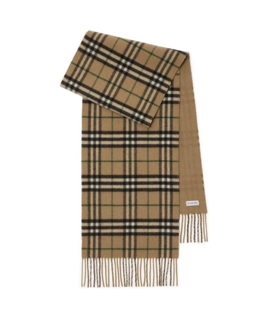 BURBERRY Бежевый кашемировый шарф, фото 3