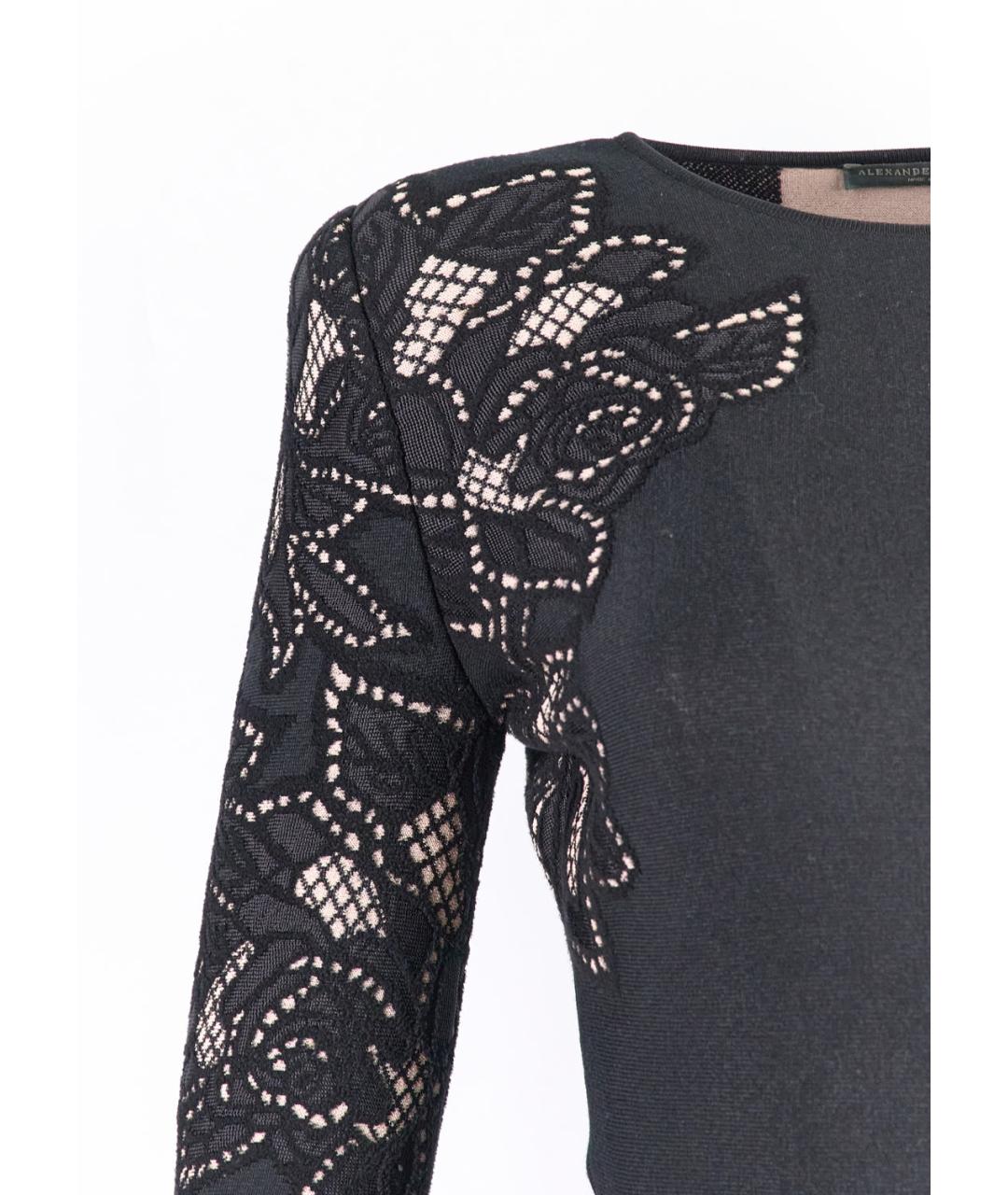 ALEXANDER MCQUEEN Черное шерстяное повседневное платье, фото 2