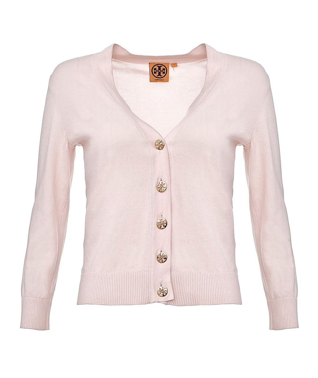 TORY BURCH Розовый хлопковый кардиган, фото 1