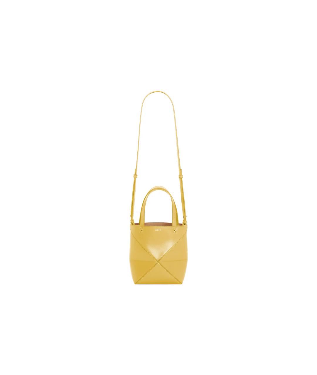 LOEWE Желтая кожаная сумка тоут, фото 2
