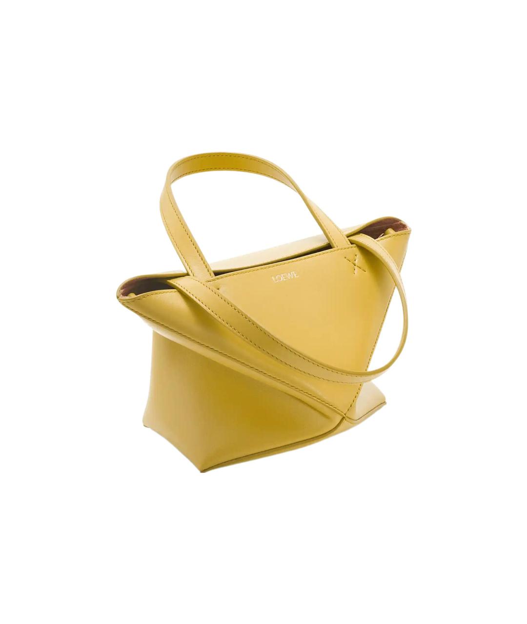 LOEWE Желтая кожаная сумка тоут, фото 4