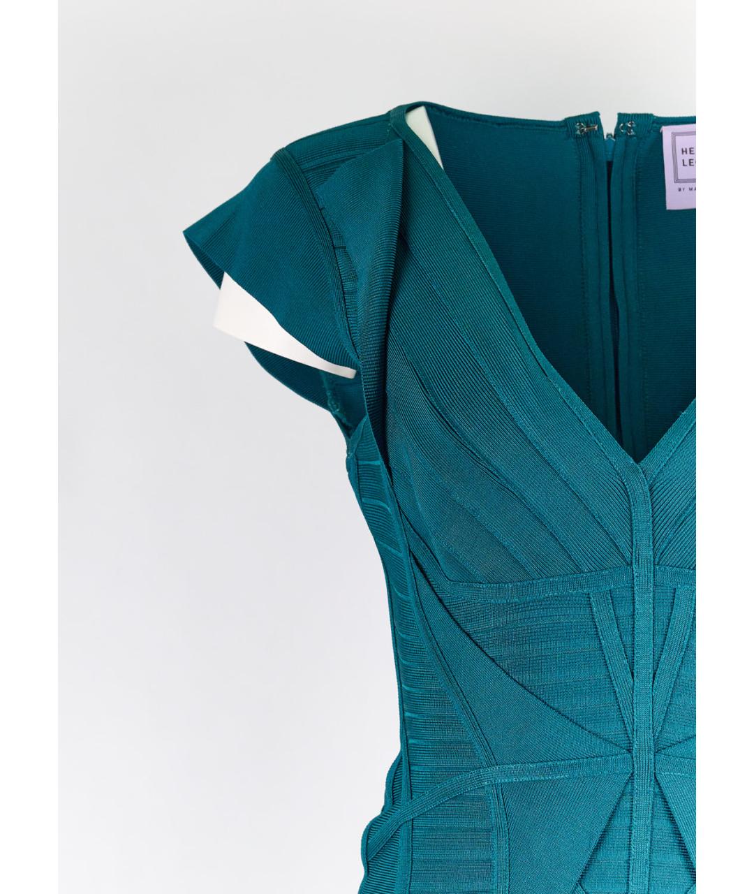 HERVE LEGER Зеленые вискозное повседневное платье, фото 2