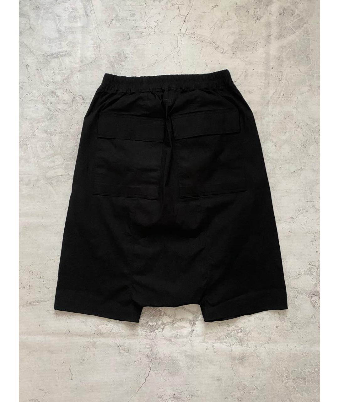 RICK OWENS Черные хлопковые шорты, фото 2
