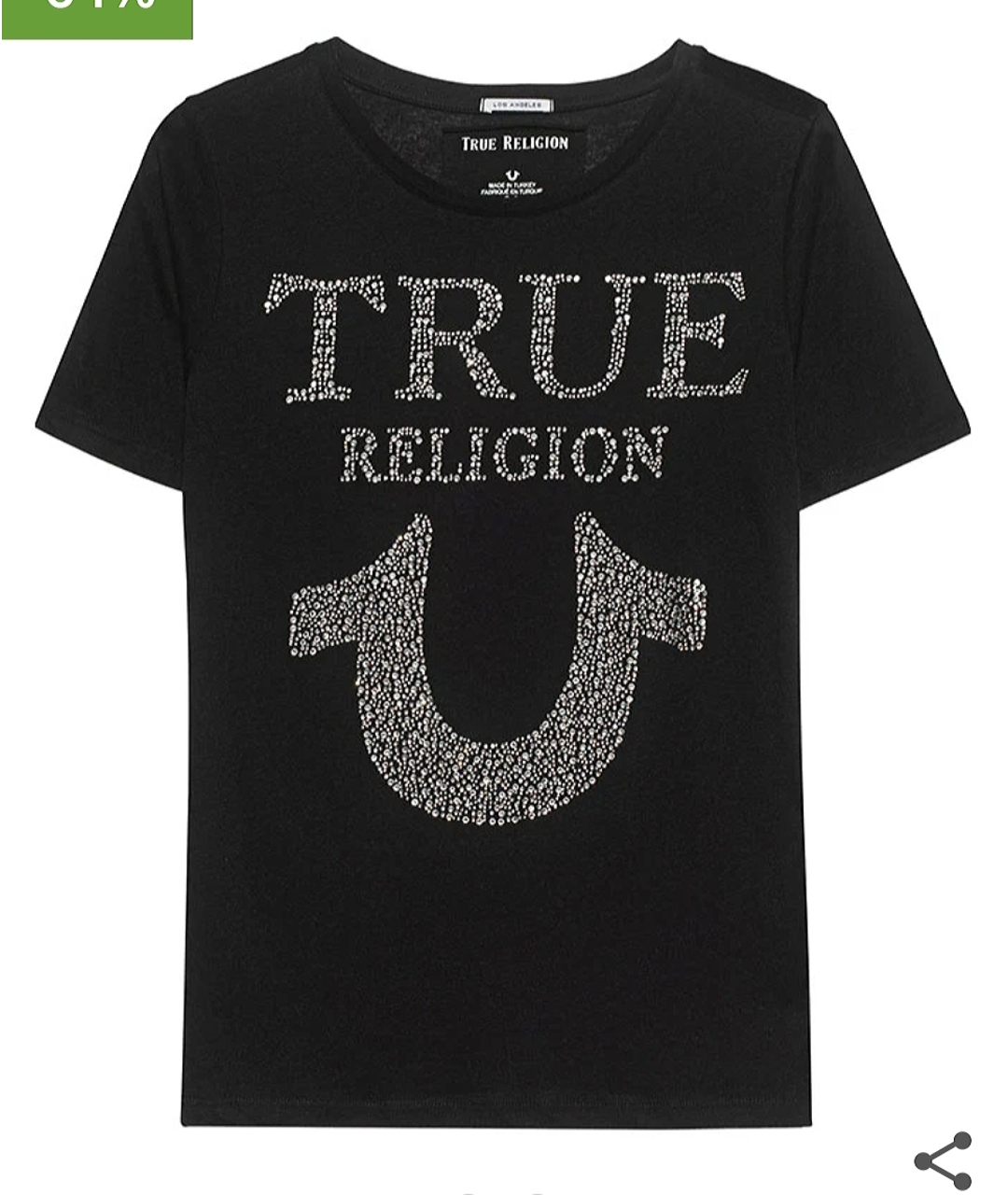 TRUE RELIGION Черная хлопковая футболка, фото 6