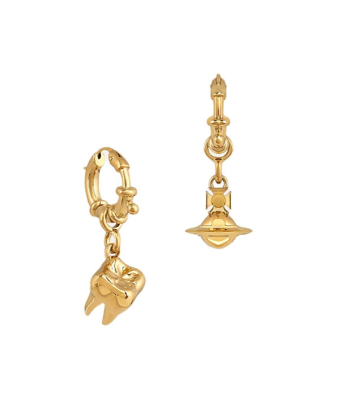 VIVIENNE WESTWOOD Золотые латунные серьги, фото 2