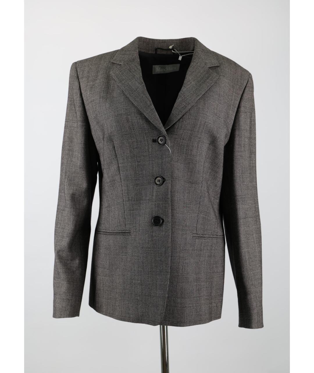 MAX MARA Серый шерстяной костюм с брюками, фото 4