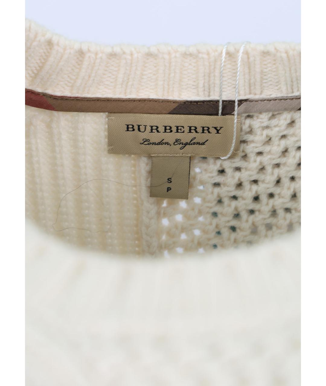 BURBERRY Белый шерстяной джемпер / свитер, фото 4