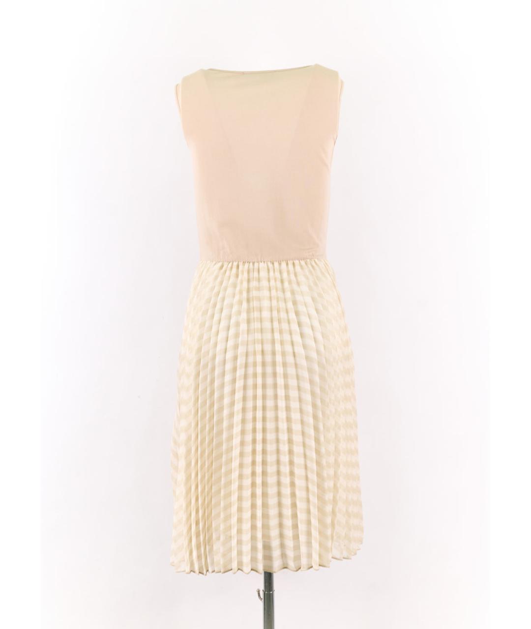 WEEKEND MAX MARA Бежевое хлопковое повседневное платье, фото 5