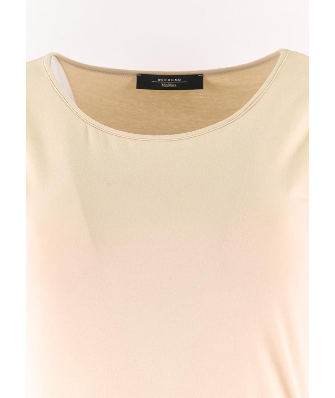 WEEKEND MAX MARA Бежевое хлопковое повседневное платье, фото 2