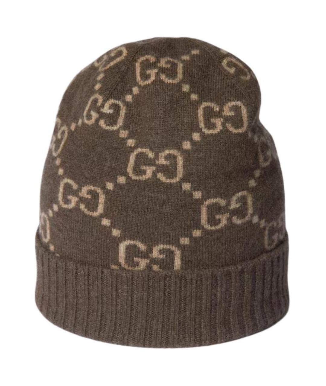 GUCCI Коричневая кашемировая шапка, фото 2