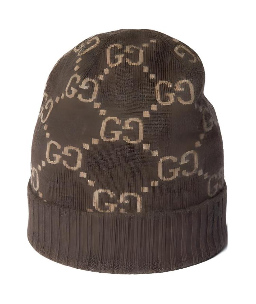 GUCCI Коричневая кашемировая шапка, фото 3