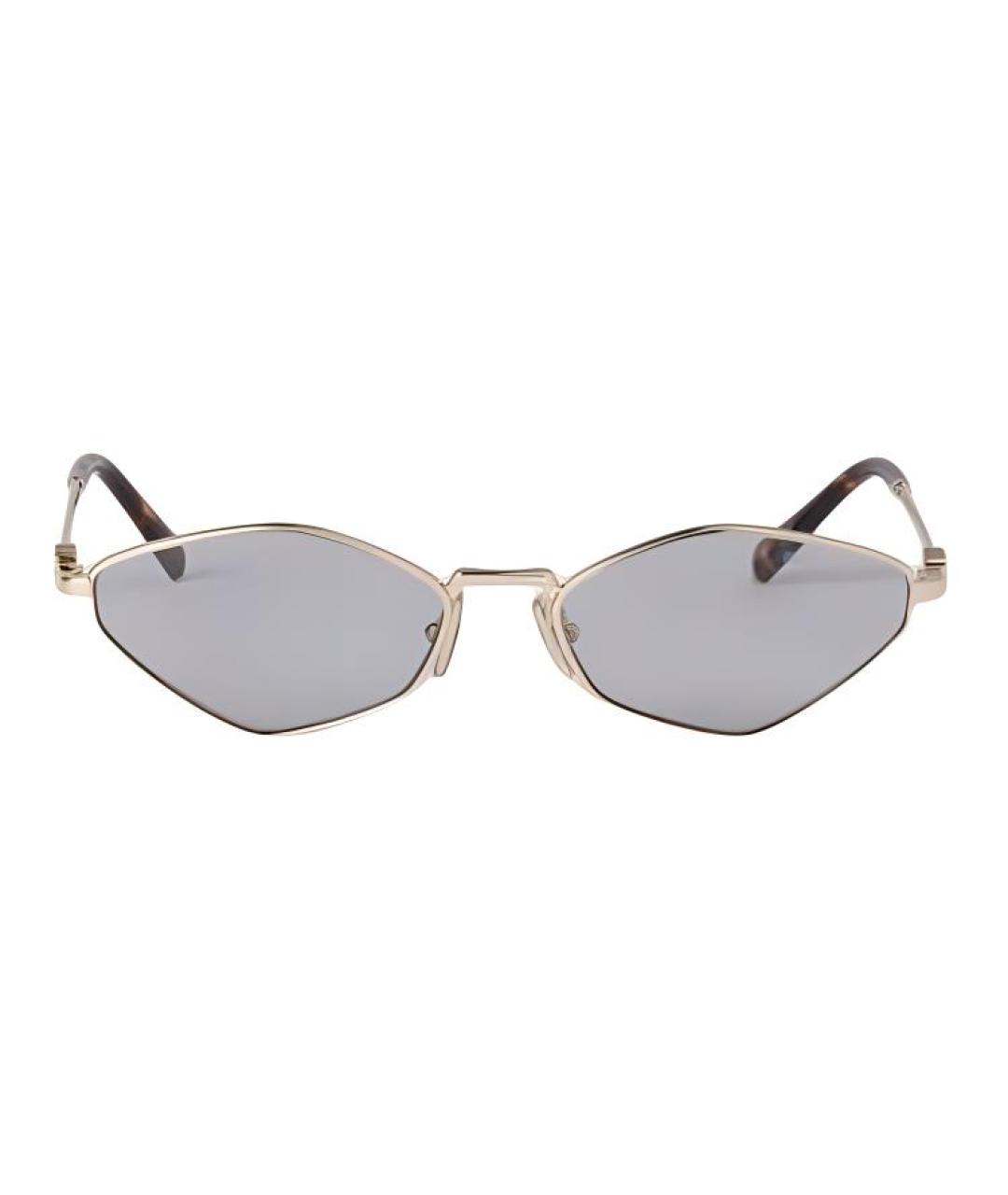 MIU MIU Золотые металлические солнцезащитные очки, фото 1