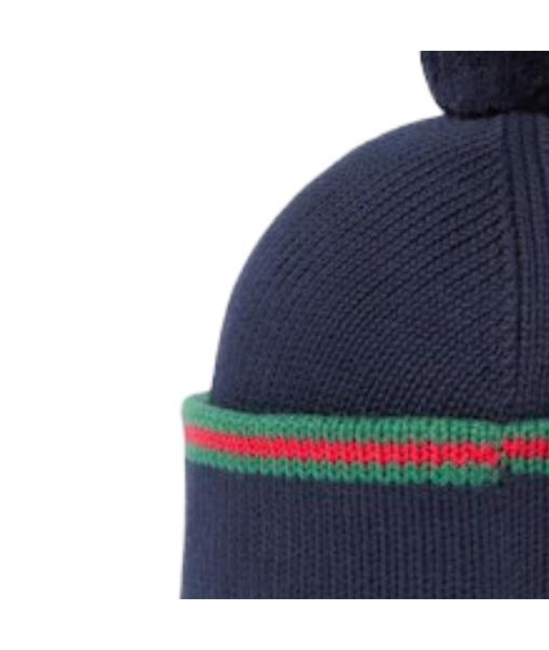 GUCCI Темно-синяя хлопковая шапка, фото 3