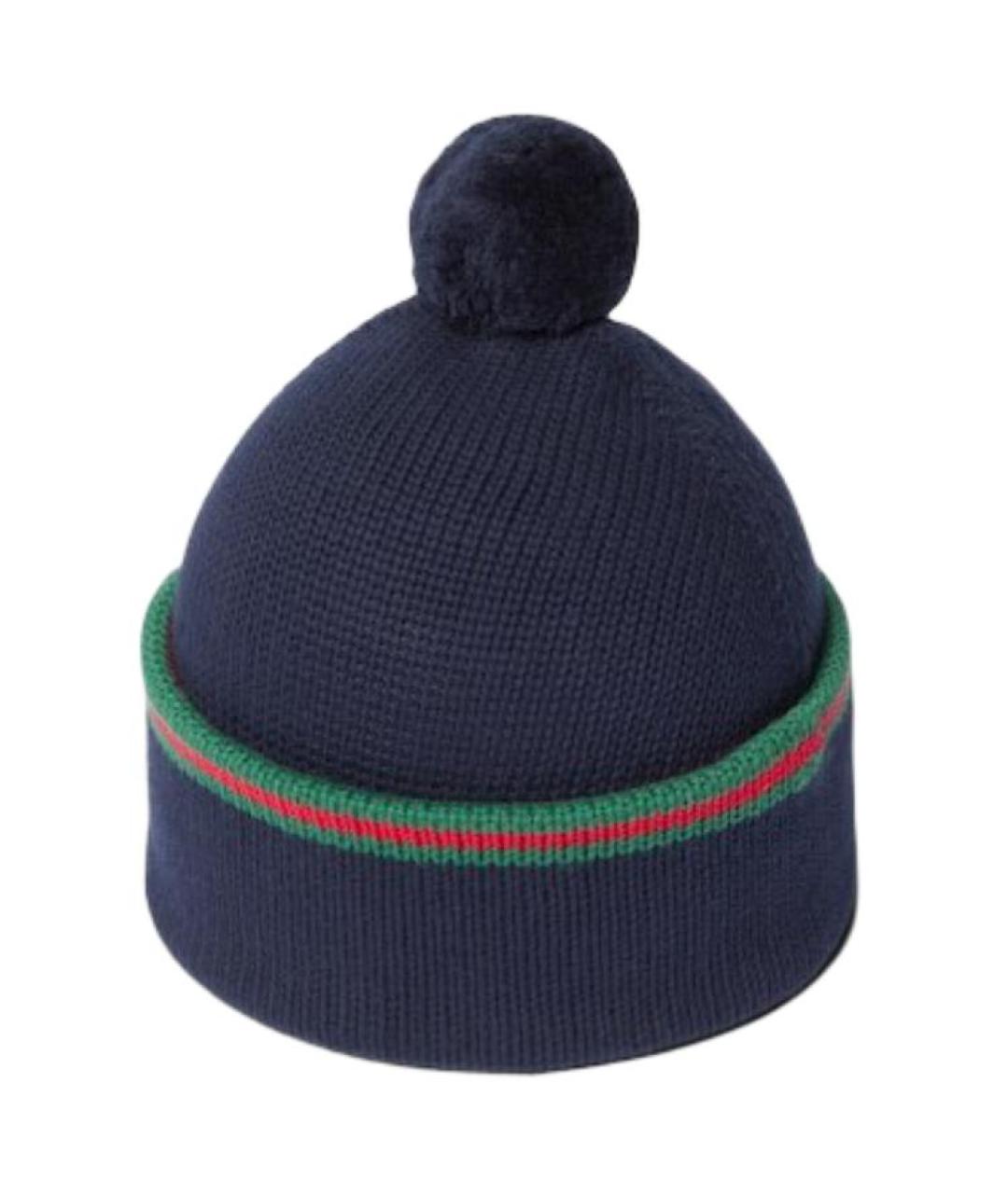 GUCCI Темно-синяя хлопковая шапка, фото 2