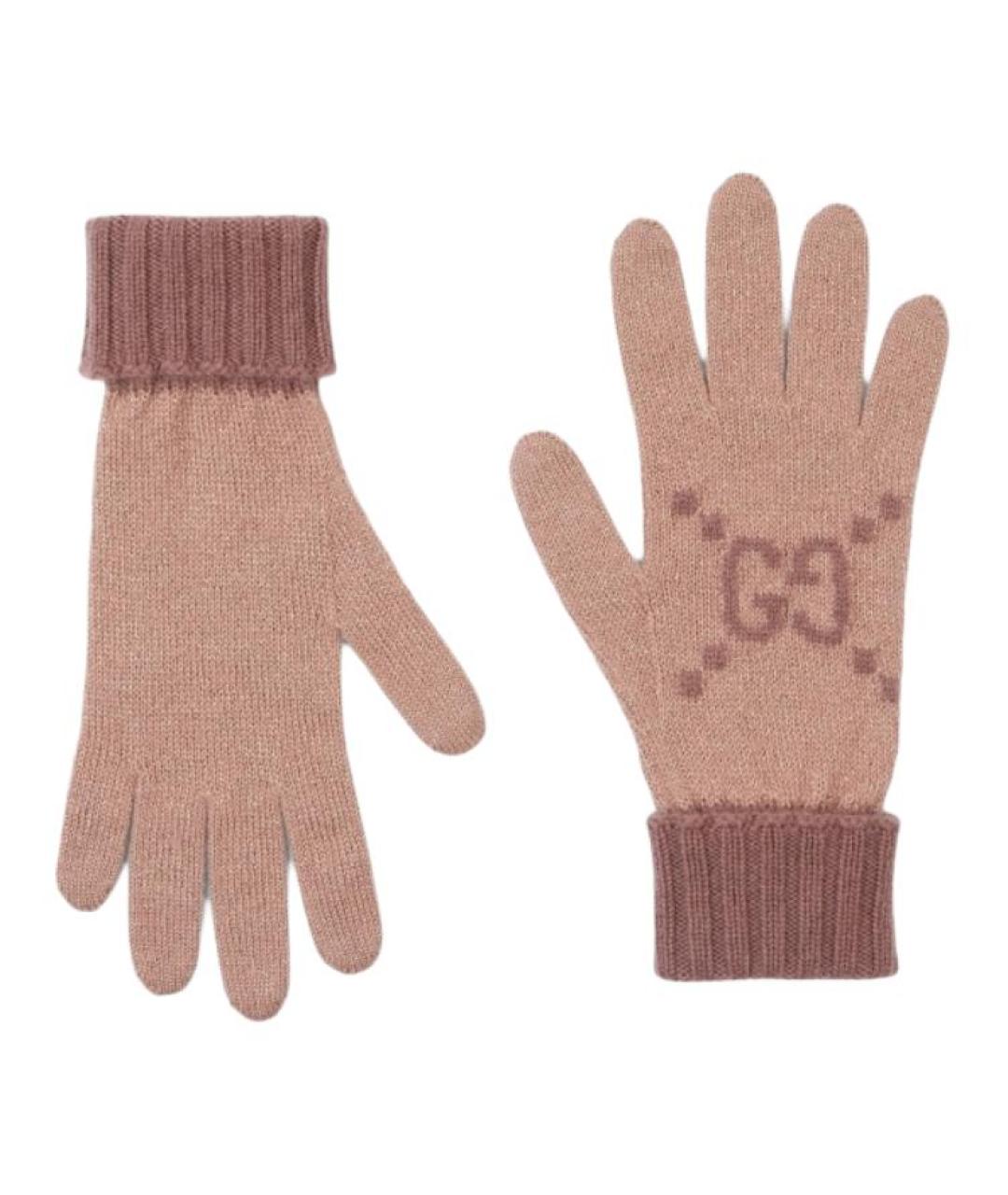 GUCCI Коричневые шерстяные перчатки, фото 1