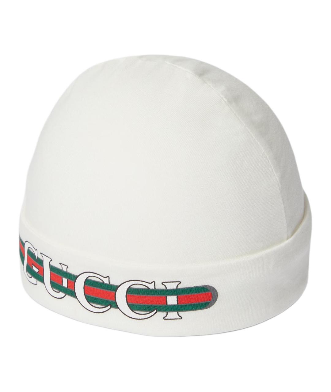GUCCI Белая хлопковая шапка, фото 1