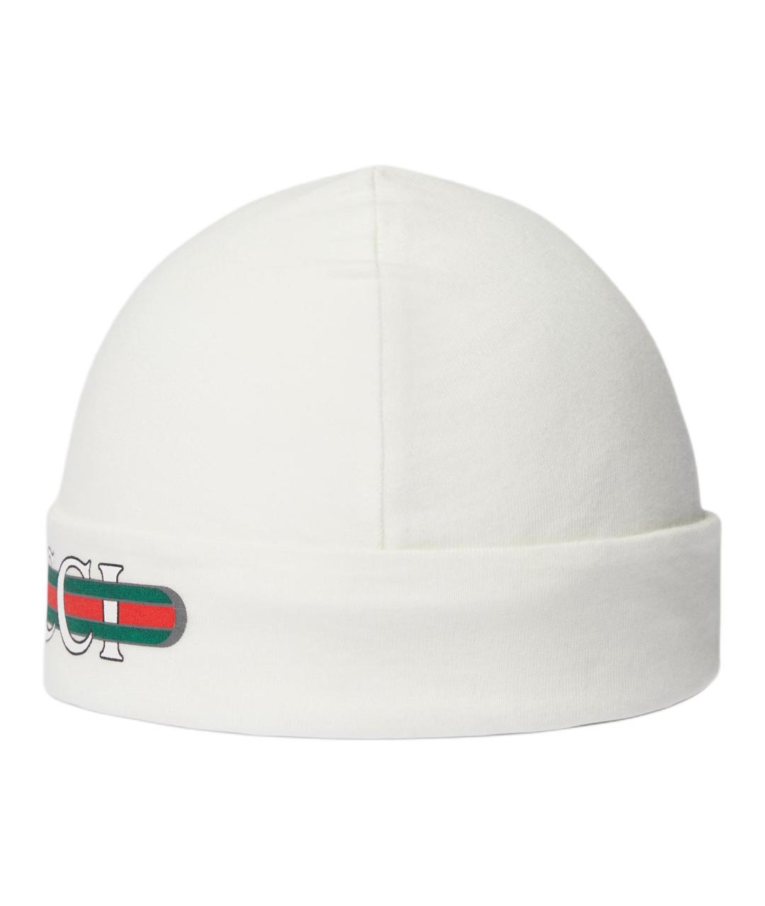 GUCCI Белая хлопковая шапка, фото 2