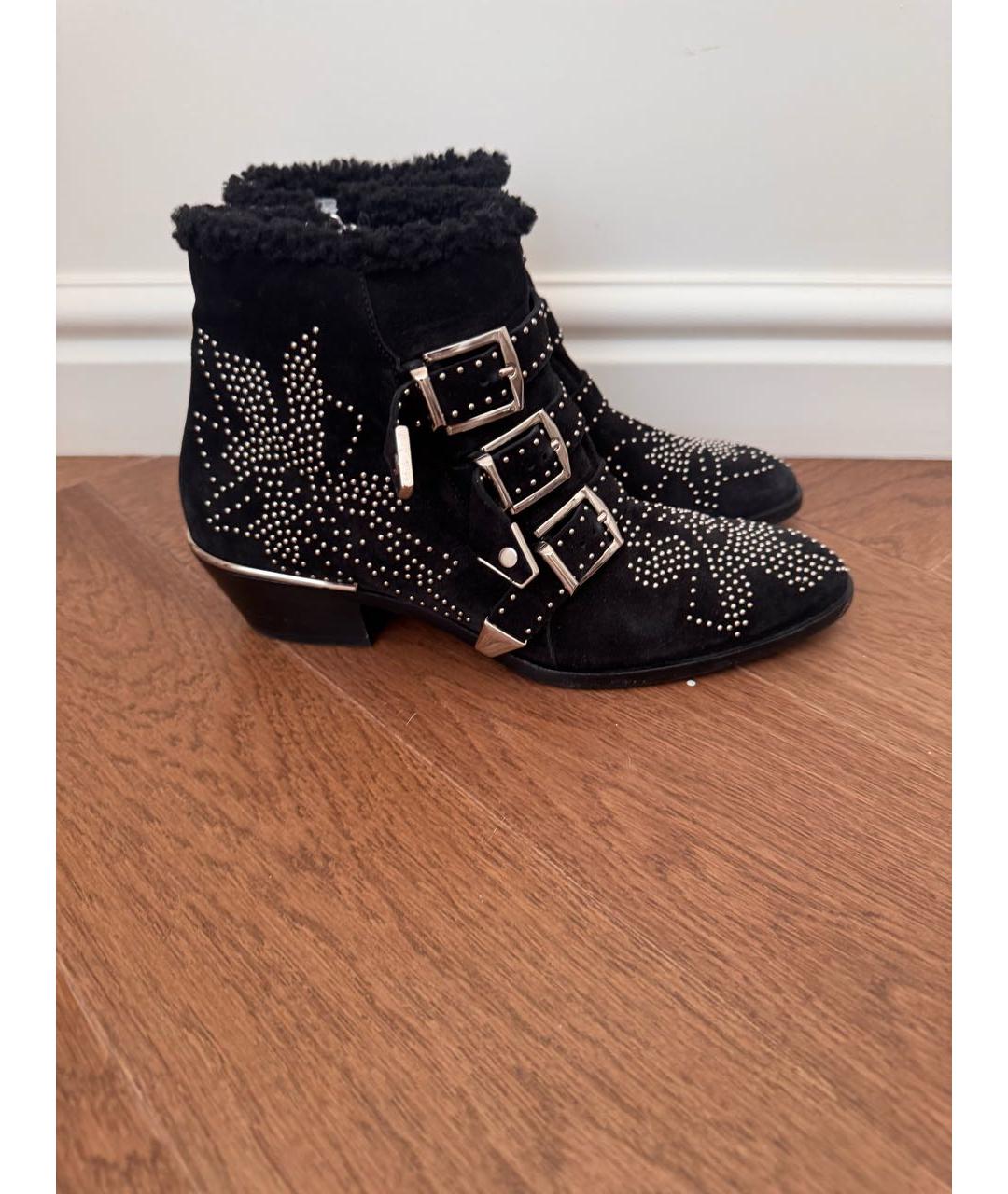 CHLOE Черные кожаные полусапоги, фото 6